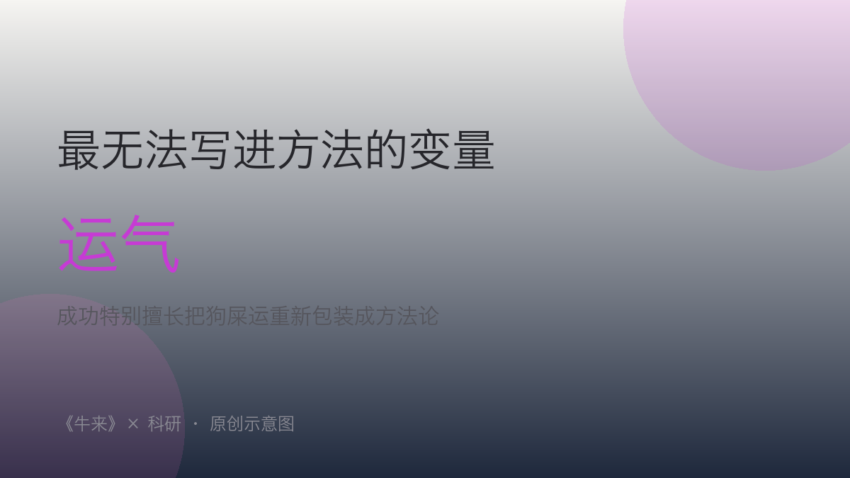 运气：最无法写进方法的变量