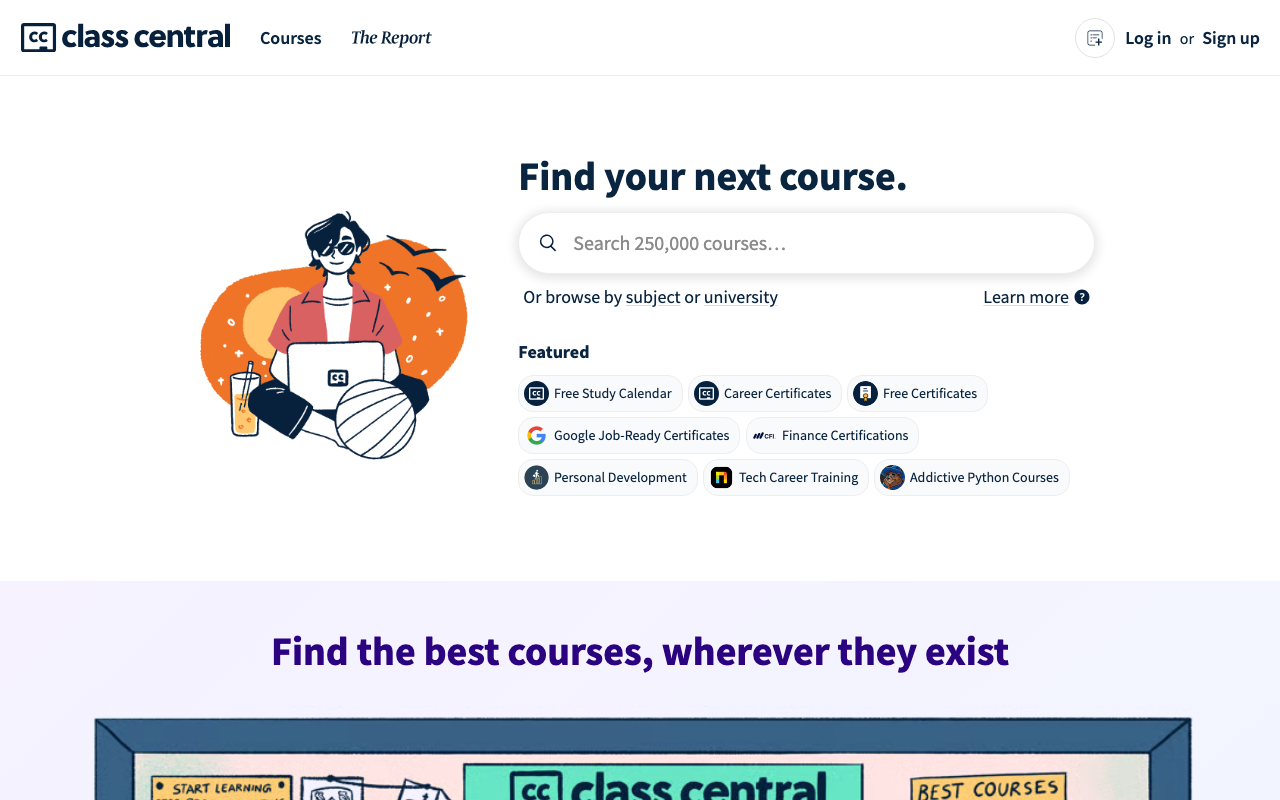 Class Central 首页截图