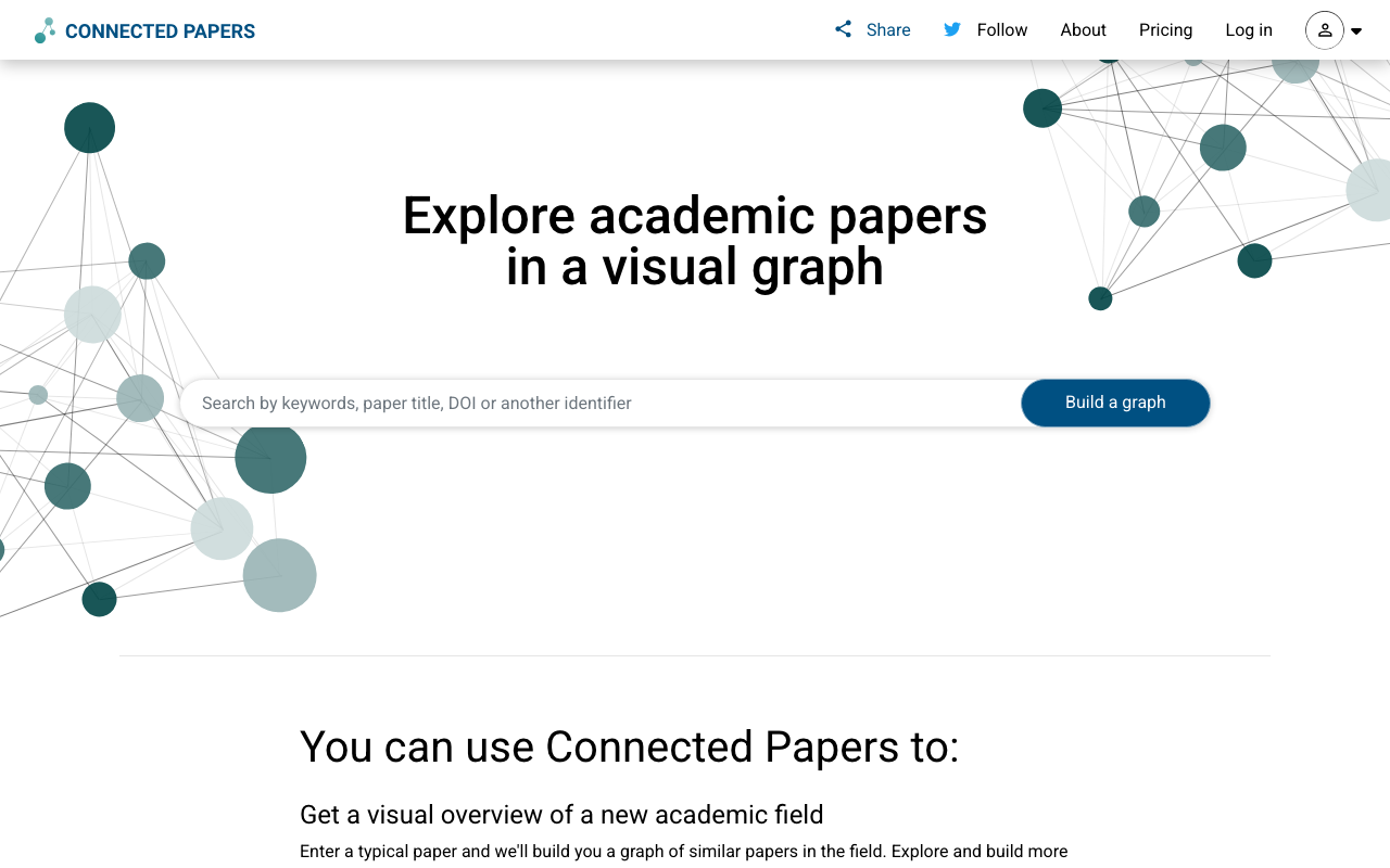 Connected Papers 首页截图