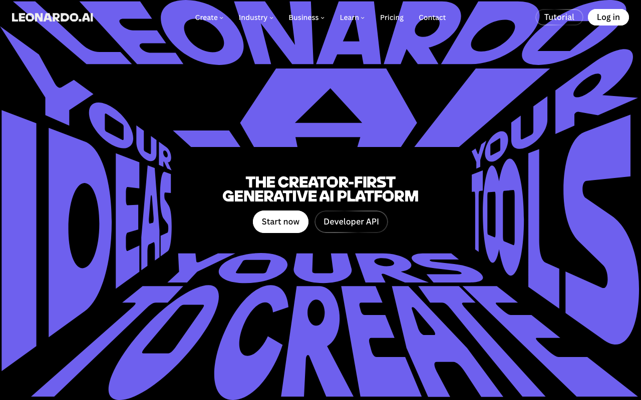 Leonardo AI 首页截图