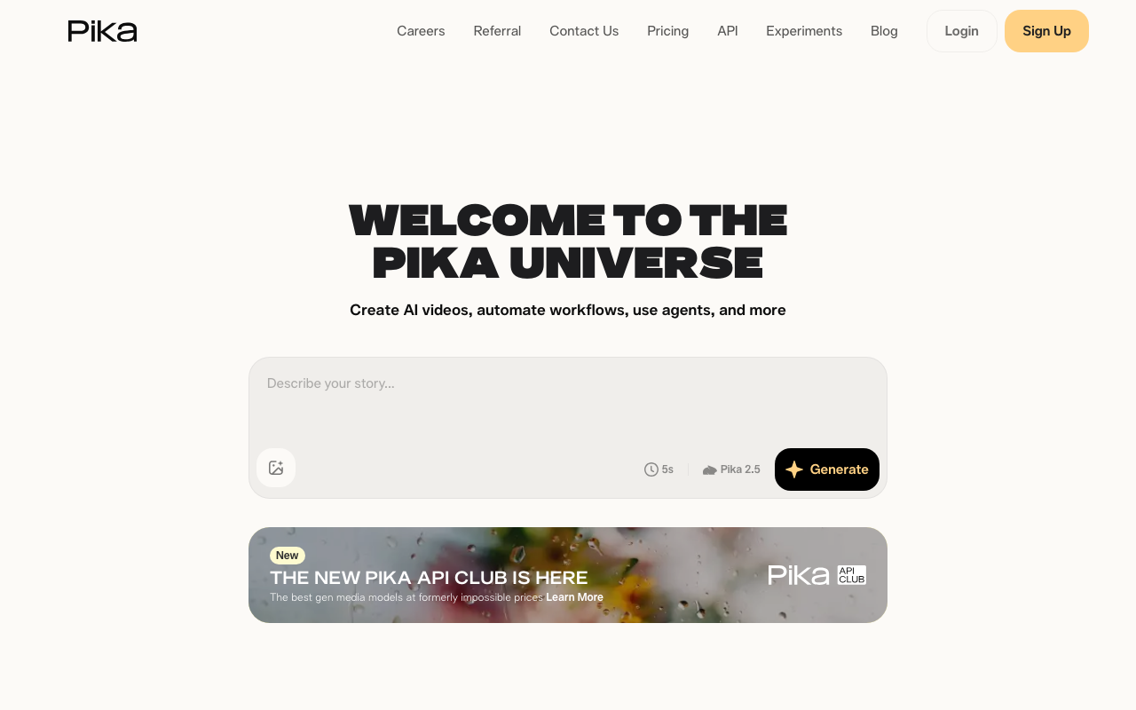 Pika 首页截图