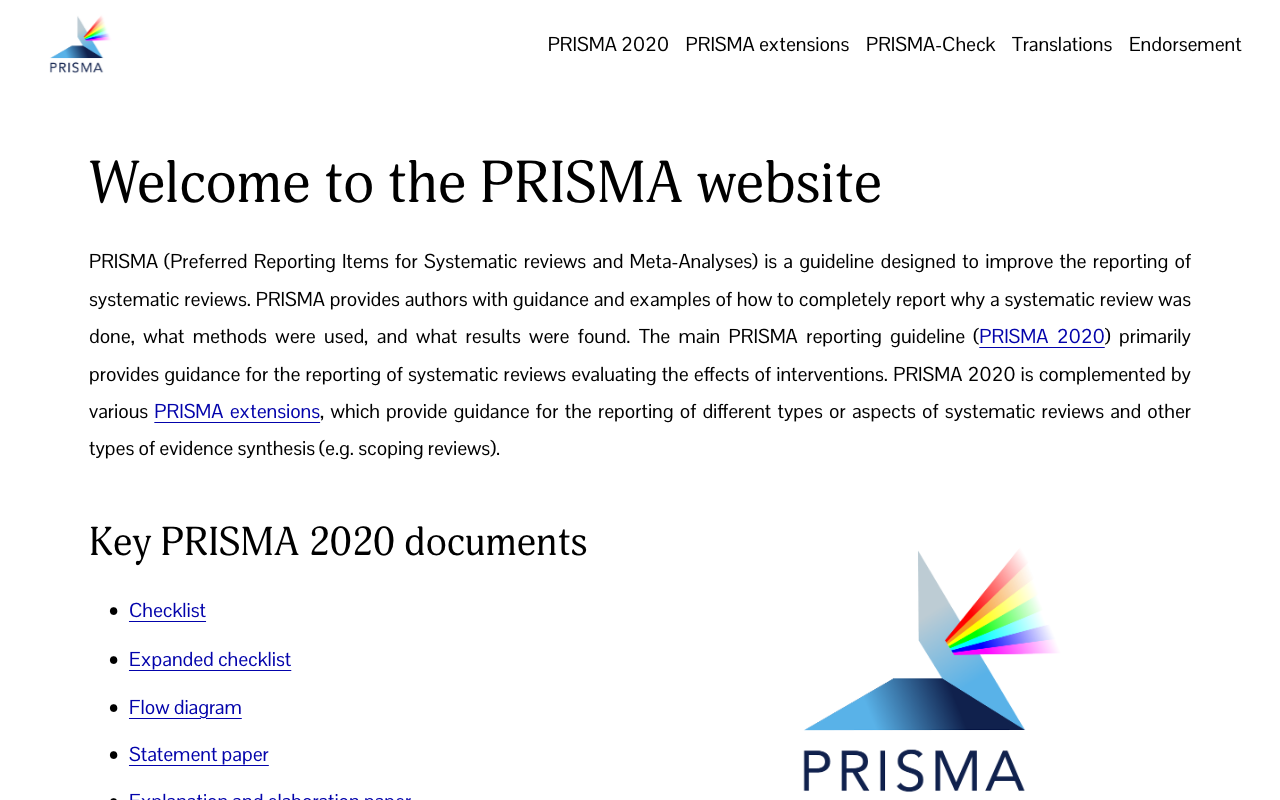 PRISMA 声明 首页截图