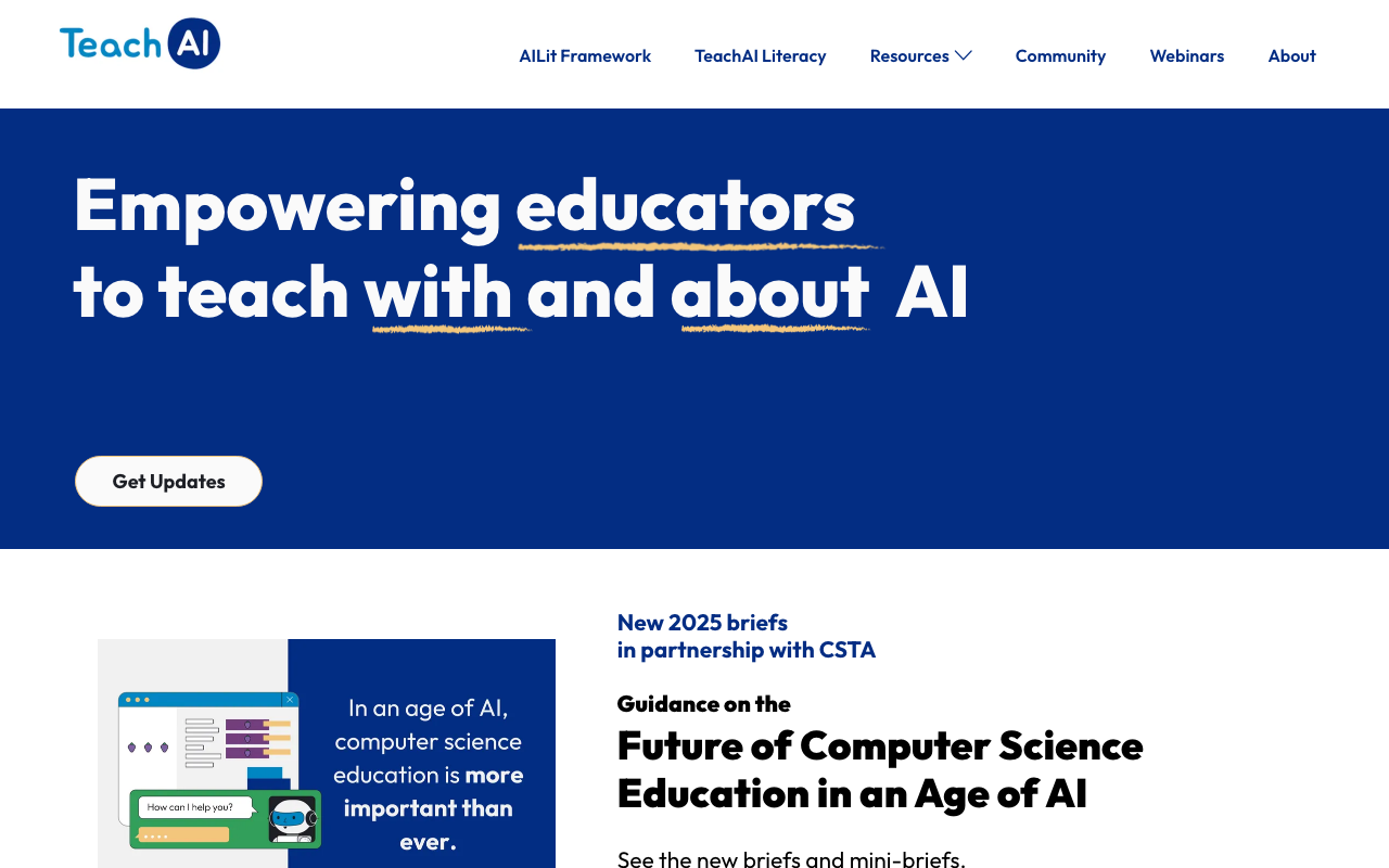 TeachAI 首页截图
